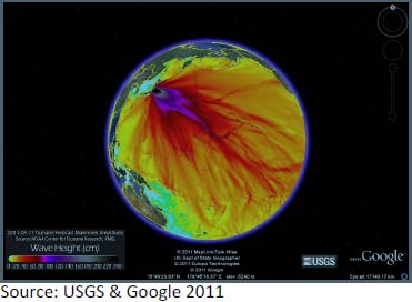 Usgs谷歌日本地震冲击波
