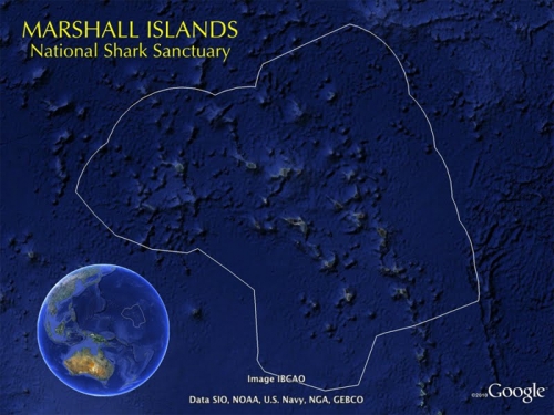 马绍尔群岛国家鲨鱼保护区地图