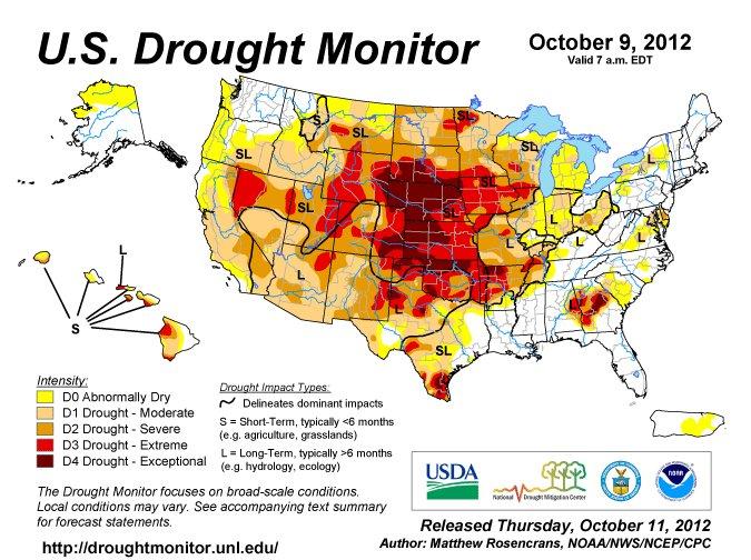 美国干旱监测2012年
